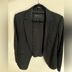 Black Blazer Ruffle Back BCBGMAXAZRIA